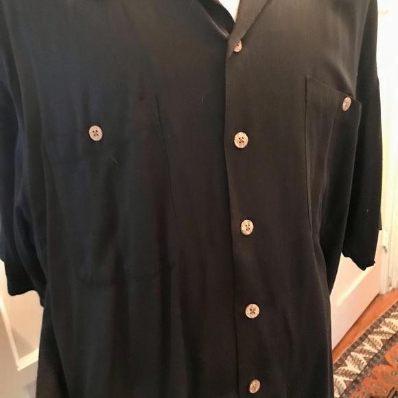 Tommy Bahama Cigar club black rayon shirt XL - Picture 2 of 6